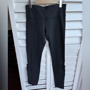 Womens Black Leggings with Frill - Lululemon - Size 6